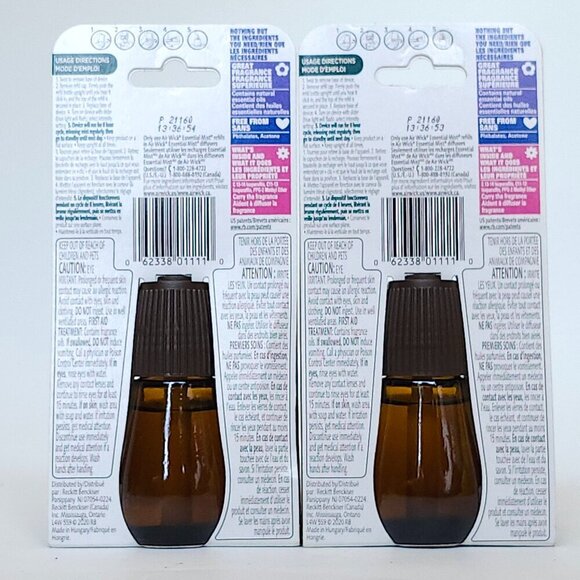 AIR WICK Essential Mist Aroma Happiness Fragrance Oils Lot of 2 BNIP Refill - Picture 2 of 5